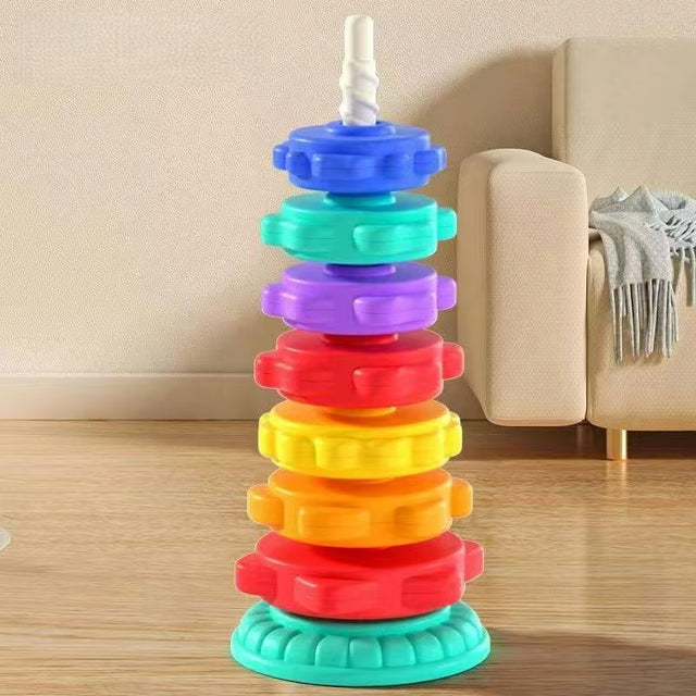 Baby Stacking Rainbow Tower Game – Spinning Puzzle Toy
