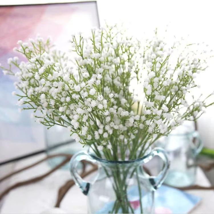 Elegant White Gypsophila Artificial Bouquet – Decorative Bridal & Home Accessory with Vase Filler Option