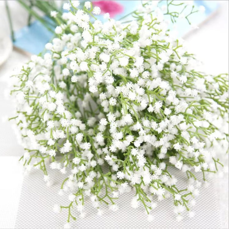 Elegant White Gypsophila Artificial Bouquet – Decorative Bridal & Home Accessory with Vase Filler Option
