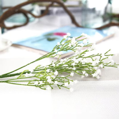 Elegant White Gypsophila Artificial Bouquet – Decorative Bridal & Home Accessory with Vase Filler Option