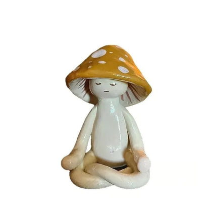 Cute Zen Mushroom Yoga Resin Decor for Home & Garden