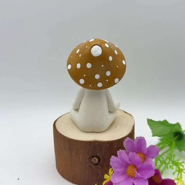 Cute Zen Mushroom Yoga Resin Decor for Home & Garden