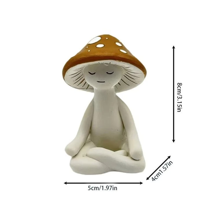 Cute Zen Mushroom Yoga Resin Decor for Home & Garden