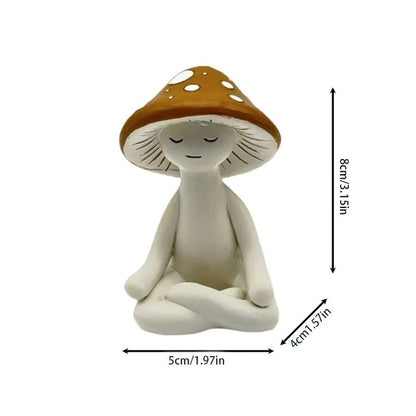 Cute Zen Mushroom Yoga Resin Decor for Home & Garden