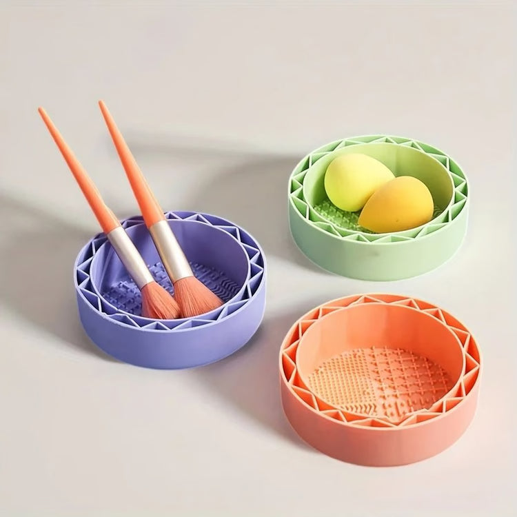 Multi Functional Makeup Brush and Beauty Sponge Cleaning Bowl