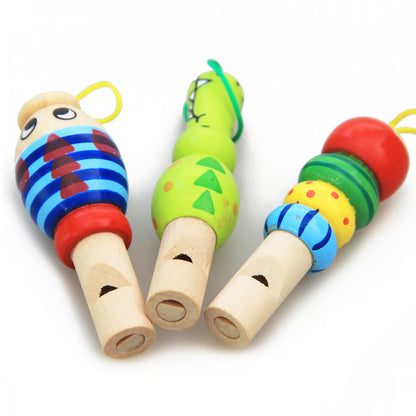 Infant Whistling Toy, Educational Wooden Cartoon Animal Music Instrument for Baby and Kids