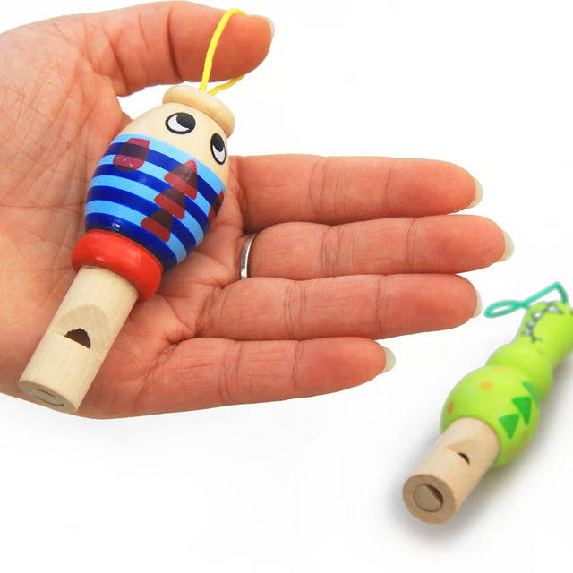 Infant Whistling Toy, Educational Wooden Cartoon Animal Music Instrument for Baby and Kids