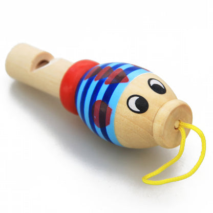 Infant Whistling Toy, Educational Wooden Cartoon Animal Music Instrument for Baby and Kids