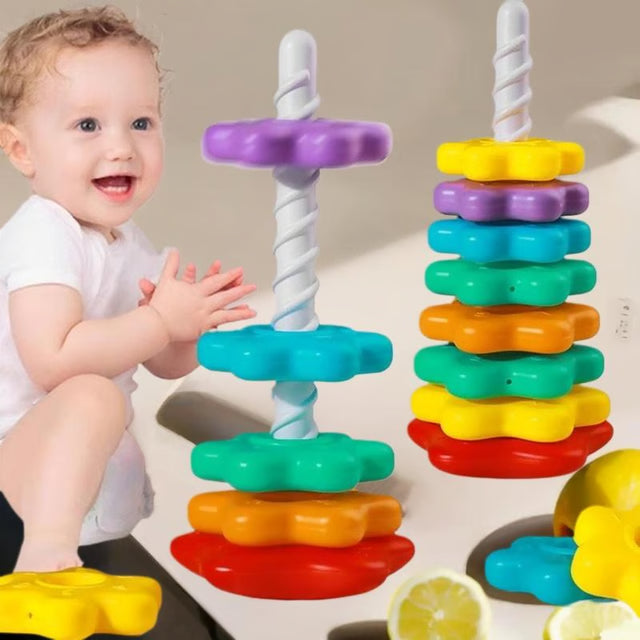 Baby Stacking Rainbow Tower Game – Spinning Puzzle Toy