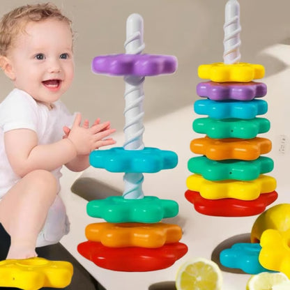 Baby Stacking Rainbow Tower Game – Spinning Puzzle Toy