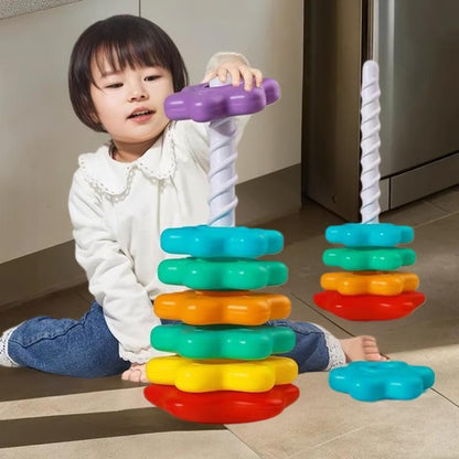 Baby Stacking Rainbow Tower Game – Spinning Puzzle Toy