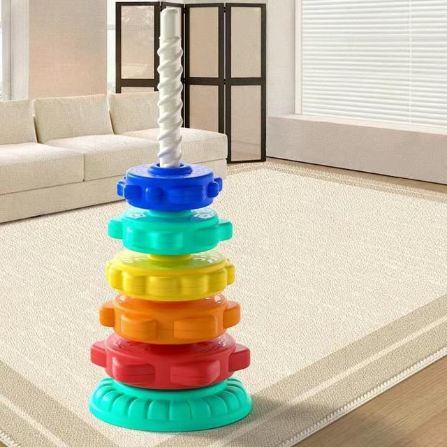 Baby Stacking Rainbow Tower Game – Spinning Puzzle Toy