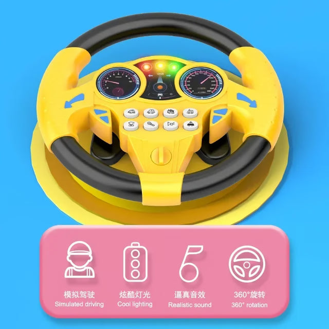 Baby Simulation Steering Wheel Toy with Lights & Sound Effects