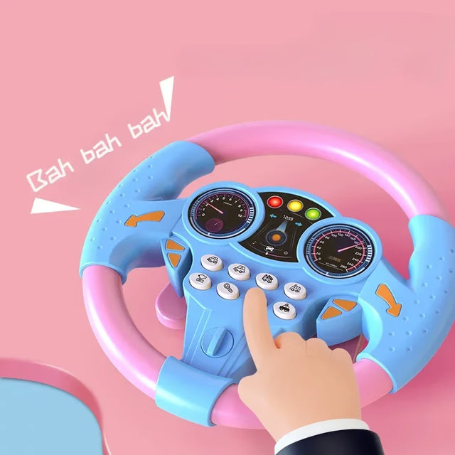 Baby Simulation Steering Wheel Toy with Lights & Sound Effects