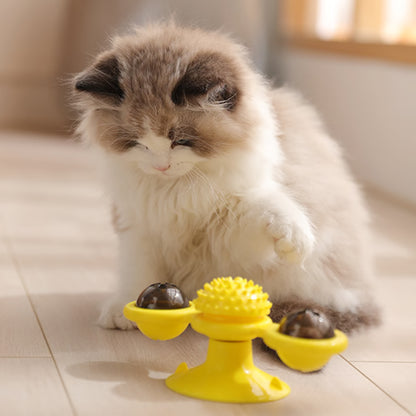 Rotating Windmill Cat Toy for Chewing, Swatting & Rubbing