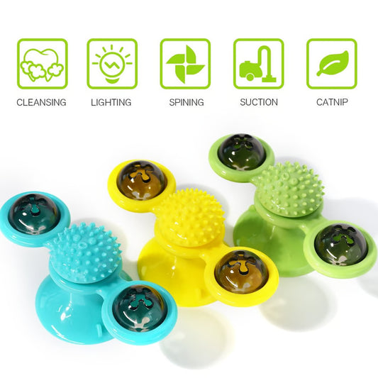 Rotating Windmill Cat Toy for Chewing, Swatting & Rubbing